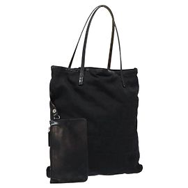 Borsa tote in tela Zucca FENDI nera Auth am8881