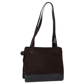 CHANEL Tote Bag Wildleder Braun CC Auth bs28665