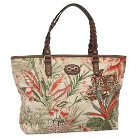 Salvatore Ferragamo Borsa Tote Gancini in Nylon Multicolore Oro Auth 138208