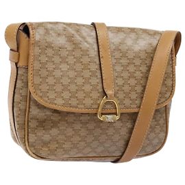 Céline Borsa a Spalla in Tela Macadam CELINE PVC Beige Oro Auth 137286