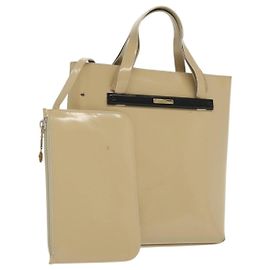 Borsa a mano GUCCI in pelle verniciata beige 000 2058 0558 0 Auth 135372