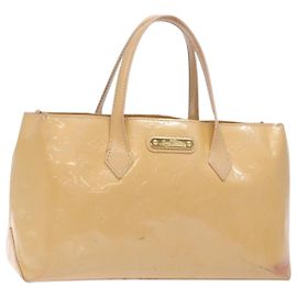 LOUIS VUITTON Vernis Wilshire PM Hand Bag Rose Flow Lantern M91642 Auth 139144