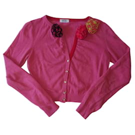 Moschino Cheap And Chic Cardigan Rosa Rot Kaschmir Wolle