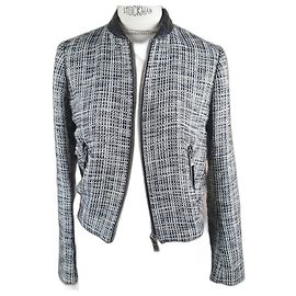 Giacca Bomber Maje in Tweed Color Panna