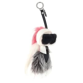 Portachiavi Fendi Karlito in pelliccia multicolore