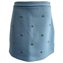 Maje Minirock Jizie Bee-Embellished aus blauer Polyester
