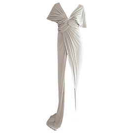 Donna Karan Jersey Maxi Kleid Grau