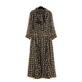 Autre Marque Vestido Samantha Sung FR36 Camuflaje Algodón Cinturón y Bufanda Vestido Patricia UK8 US6