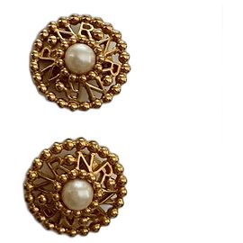 Orecchini Nina Ricci dorati con perle