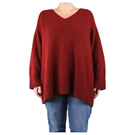 Roter oversized V-Ausschnitt Pullover - Größe - The row