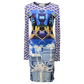 Abito stampato a maniche lunghe Mary Katrantzou in viscosa multicolore