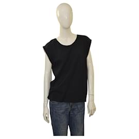T-shirt en coton noir Gipsy Zip de Zadig et Voltaire avec cristaux noirs taille M - Zadig & Voltaire