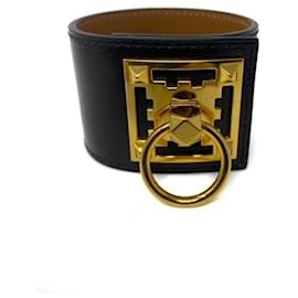 Hermes Creneau  Bracelet in 18K Gold-Plated Brass with Medor Studs – Designer Jewelry with Certificate - Hermès