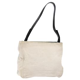 Borsa a Spalla PRADA in Tela Pelle Argento Bianca Auth bs28706 - Prada
