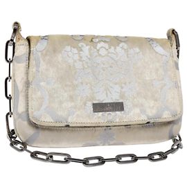 Bolso de Hombro con Cadena GUCCI Terciopelo Blanco 007 2033 1705 Auth 138324