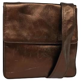 Bolso de Hombro CHANEL de Cuero Marrón CC Auth 138366