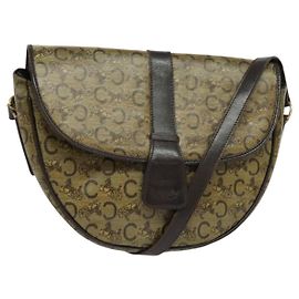 Céline Borsa a Spalla Celine C Sulky PVC Beige Oro Auth 138455