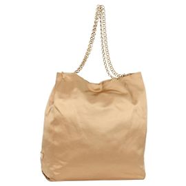 Borsa Tote a Catena Prada Satinato Oro Auth 129815