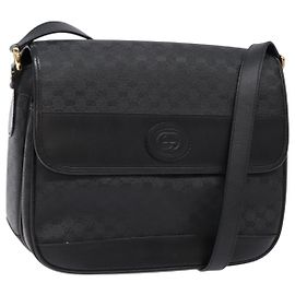 Gucci Micro GG Supreme Schultertasche PVC Schwarz Gold 001 14 0925 Auth 137566