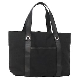 Bulgari Borsa Tote BVLGARI Logo Mania in tela nera e argento autentica bs28748