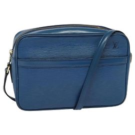 LOUIS VUITTON Borsa a Spalla Epi Trocadero 27 Blu M52315 LV Auth 138619