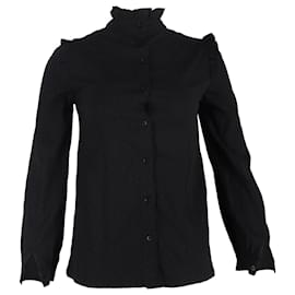 Blusa de manga larga con volantes en algodón negro A.P.C. - Apc