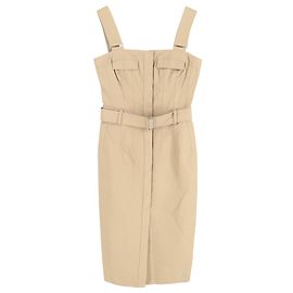 Abito Midi Alexander McQueen in Cotone Beige
