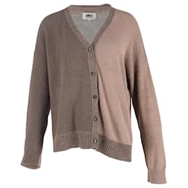  Maison Margiela Color-Blocked Elbow Patch Cardigan in Brown Cotton - Maison Martin Margiela