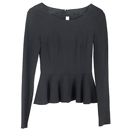 Stella Mc Cartney Top peplum a maniche lunghe Stella McCartney in poliestere nero