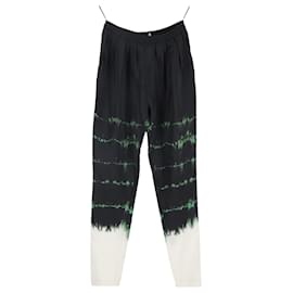 Stella Mc Cartney Pantalones de seda negra con estampado tie-dye de Stella McCartney