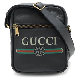 Bolso mensajero de cuero con estampado Gucci