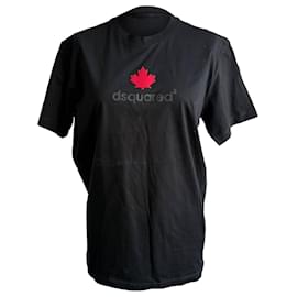 Camiseta Logo Maple Dsquared2 en Algodón Negro
