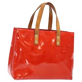 LOUIS VUITTON Monogram Vernis Reade PM Borsa a Mano Rossa M91088 LV Auth ki5902