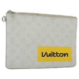 LOUIS VUITTON Pochette Zippata Monogramma Bianca GM Borsa Clutch M68310 LV Auth bs28559