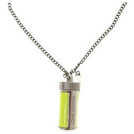 COLLIER LV FLUO LOUIS VUITTON Metall Gelb Silber MP2143 LV Auth 137309