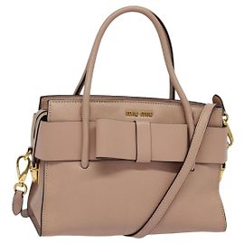 Borsa Miu Miu in pelle 2 in 1 rosa oro Auth 138548