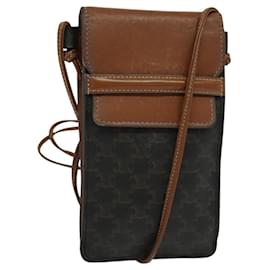 Céline CELINE Borsa a spalla per cellulare Triomphe PVC Nera Auth 138351