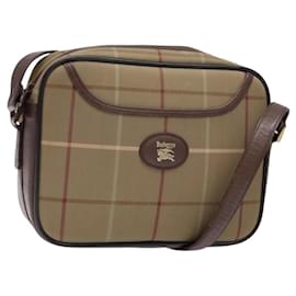Autre Marque Borsa a Spalla Burberrys Nova Check in Tela Beige e Marrone Auth ki5994