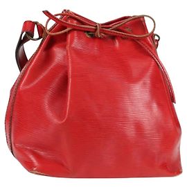 LOUIS VUITTON Epi Petit Noe Shoulder Bag Red M44107 LV Auth 136852