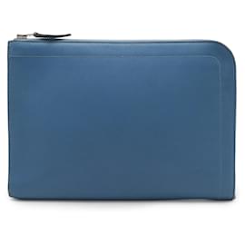 Clutch in pelle blu Hermès
