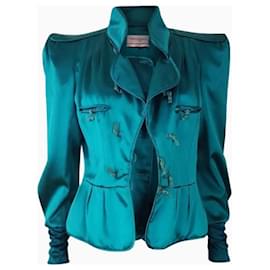 Veste Yves Saint Laurent, modèle Turquoise Iconic Finale FW 2004 By Tom Ford.
