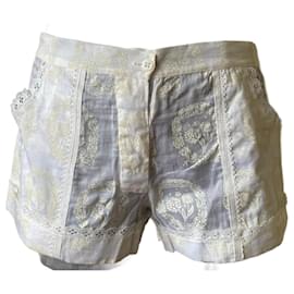 Shorts Dior Monograma Ecru em Renda e Algodão