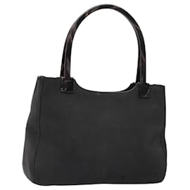PRADA Tote Bag Wildleder Grau Silber Auth 139262