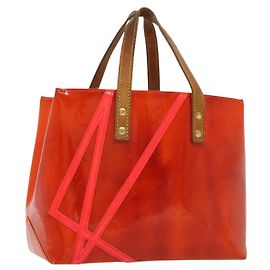 LOUIS VUITTON Borsa Reade PM Monogram Vernis Fluo Rosa Arancio M91903 Auth 137397