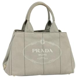 PRADA Canapa MM Borsa a mano in tela grigia oro Auth ep9063 - Prada