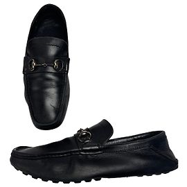 Mocassini in pelle Horsebit vintage Gucci neri EU41 per uomo
