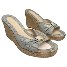 Vintage Celine Paris Monogramm Pumps blau beige EU36 - Céline