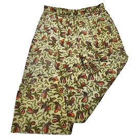 Pantalones florales vintage Dior verde naranja L
