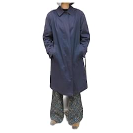 Impermeable Burberry Azul Marino Corte Raglán