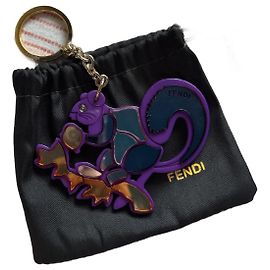 Portachiavi Fendi Scoiattolo Arancione e Viola Scuro